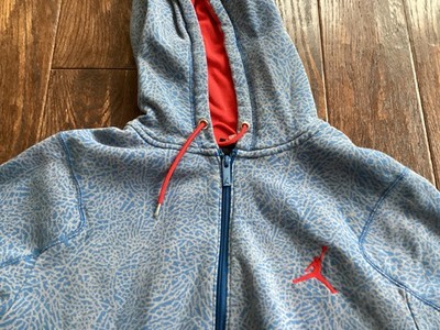 Vintage NIKE Air Jordan Hoodie, Elephant Print, Full Zip Men s Large L