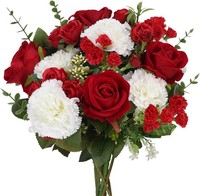 KüNstlicher Blumenstrauß Rosen Seidenblumen Rot Dekoration FüR Zuhause