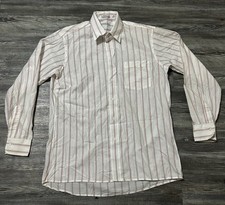 Vintage Christian Dior Button Up Long Sleeve Striped Shirt Size Made In U.S.A