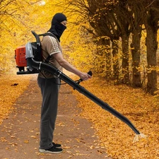 2.7kw 2-stroke Gas Backpack Leaf Blower 63.3CC Gas Powered Lawn Blowing Machine