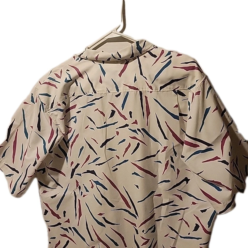 Vintage 80s Retro Abstract Jockey Camp Shirt Men's L  Clubbing  Button-up HTF - Image 4 of 4