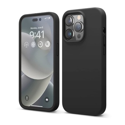 Elago Liquid Silicone Case For Iphone 14 Pro Black Perfect Fit Protection