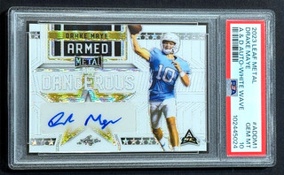 2023 LEAF METAL AUTO DRAKE MAYE SIGNED ROOKIE RC WHITE WAVE /3 GEM MINT PSA 10