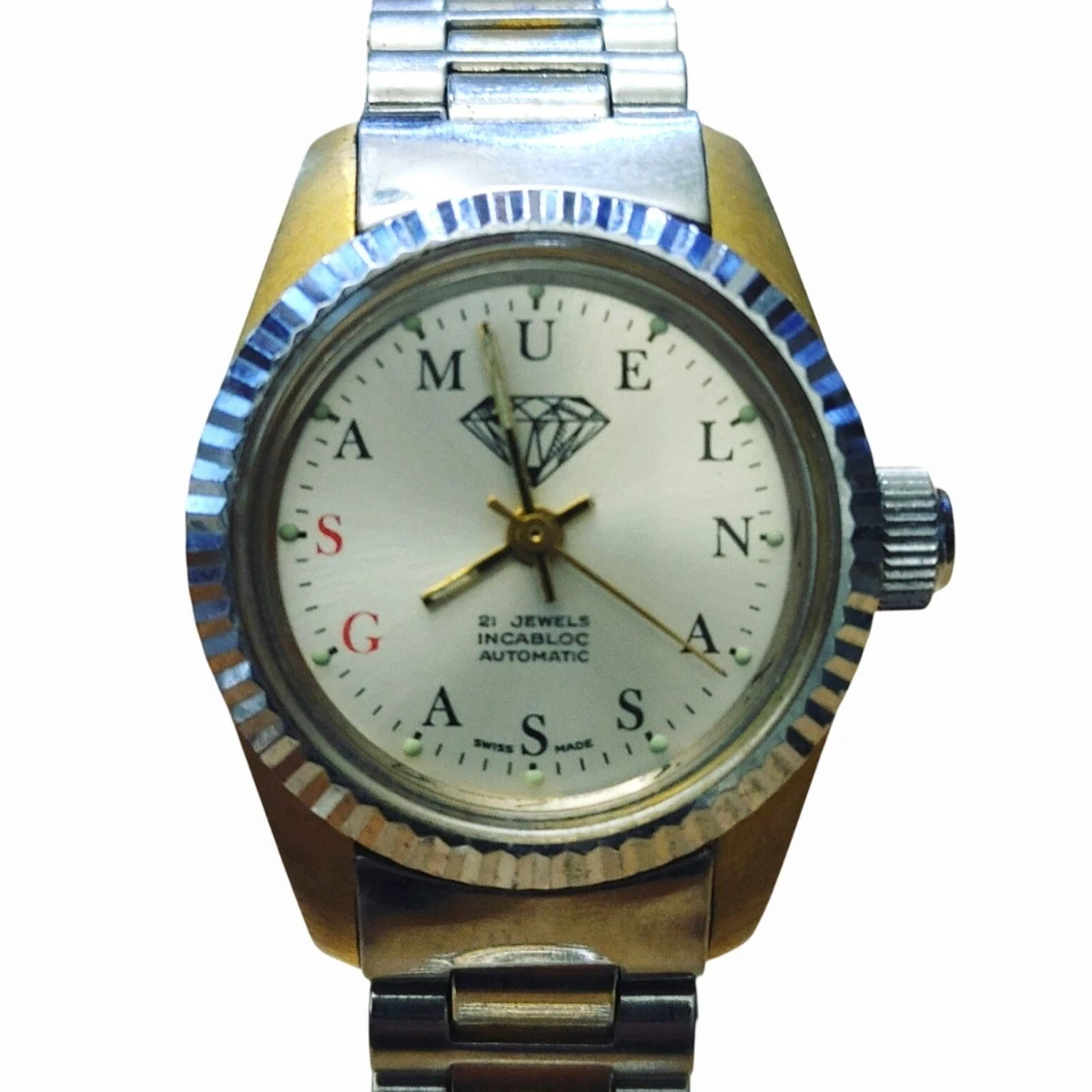 Samuel Gassan Ronda Matic 4138 Automatic Watch Vintage1980s Two Tone Bracelet Gassan | eBay main image 3