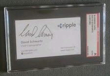 Ripple XRP David Schwartz Chief Crptographer Business Card SGC Graded * Signed *
