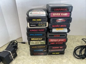 HUGE ATARI 2600 "VADER" CONSOLE LOT! 21 GAMES & CONTROLLERS - TESTED & WORKING