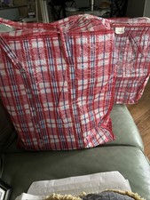 2 szt. duże plastikowe torby do przechowywania prania wielokrotnego użytku czerwone w kratkę ~ 17x15x7 ~17x19x10