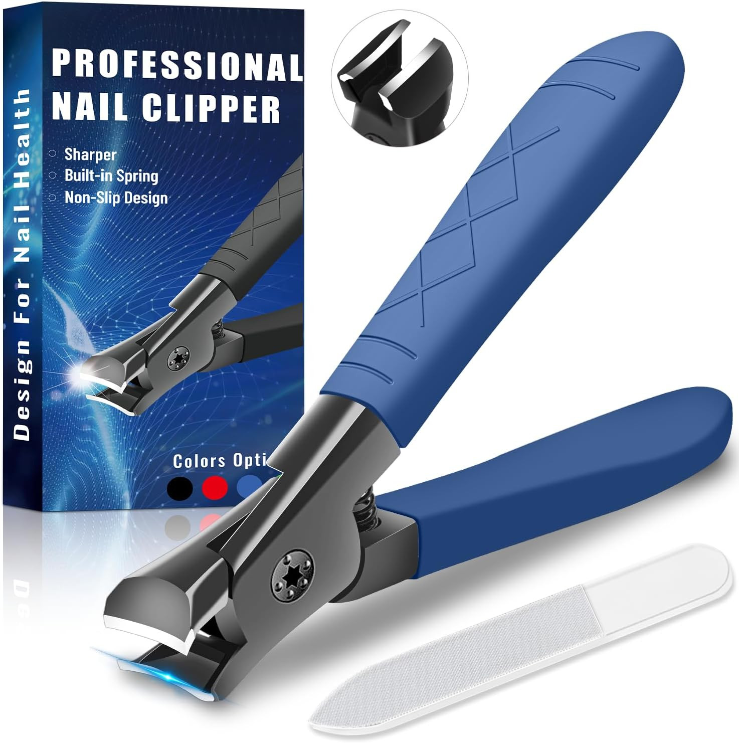 Professional Ultra Sharp Nail Clippers for Thick Finger & Toenails - Long Handle