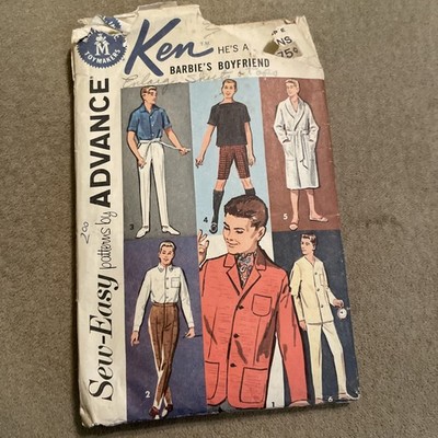 Advance Pattern Sew-Easy Ken Wardrobe Sewing Patterns