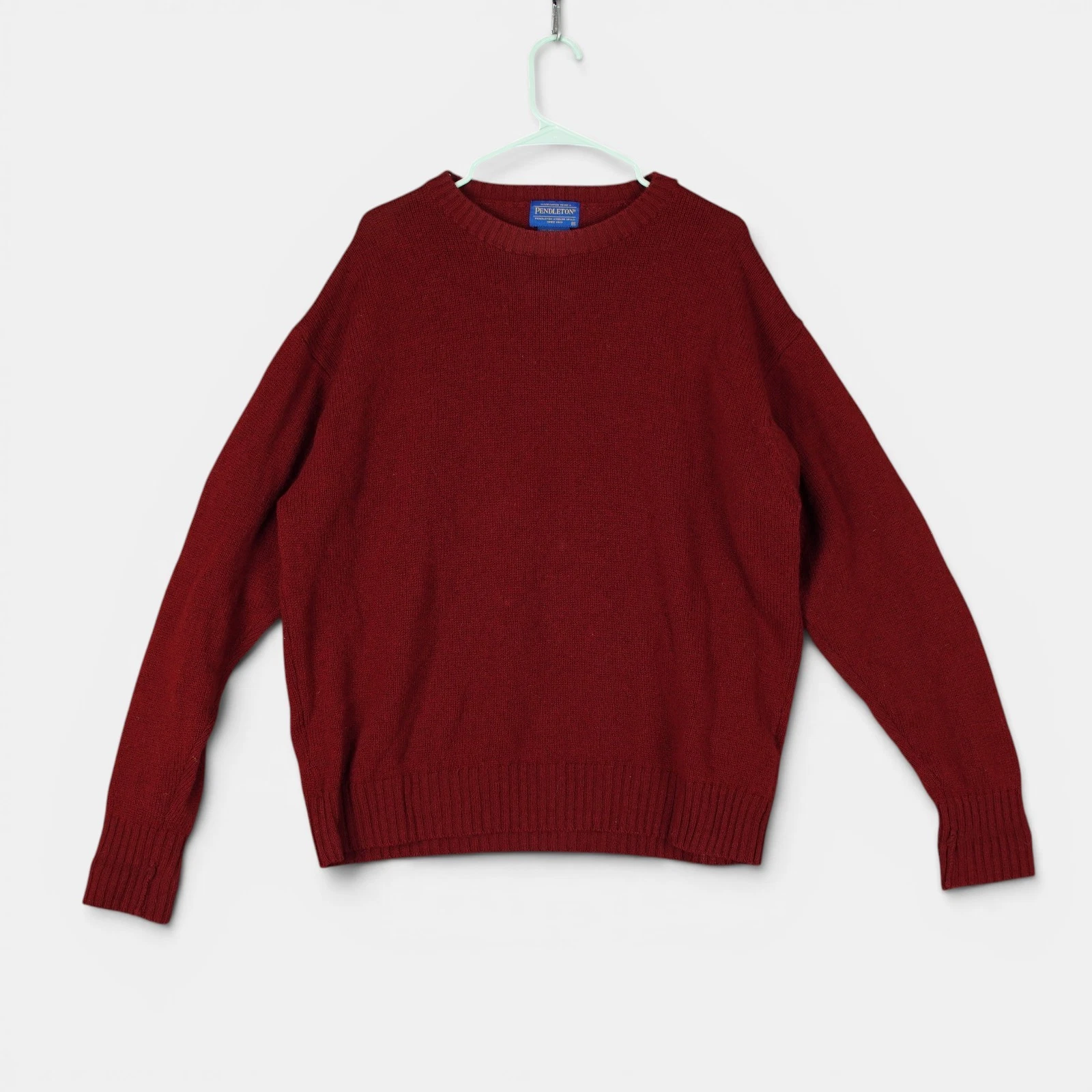 Pendleton Washable Shetland Wool Crewneck Sweater Mens Sz X-Large Red Pullover