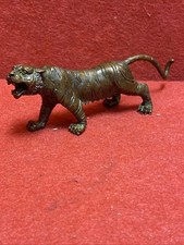 Bronze Tiger Japanese Figure Beautifully Carved Features Superb