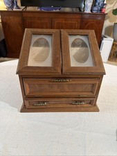 Vintage  Wood Jewelry Box Dresser Top Chest r...