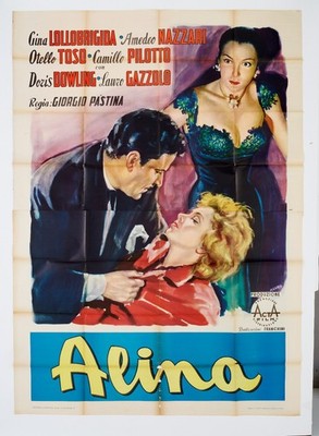 manifesto 4F film ALINA Amedeo Nazzari Gina Lollobrigida  Doris Dowlimg