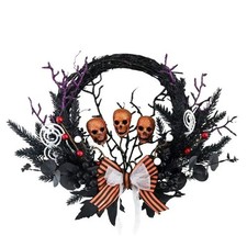 NNEOBA Halloween Skull Wreath for Front Door