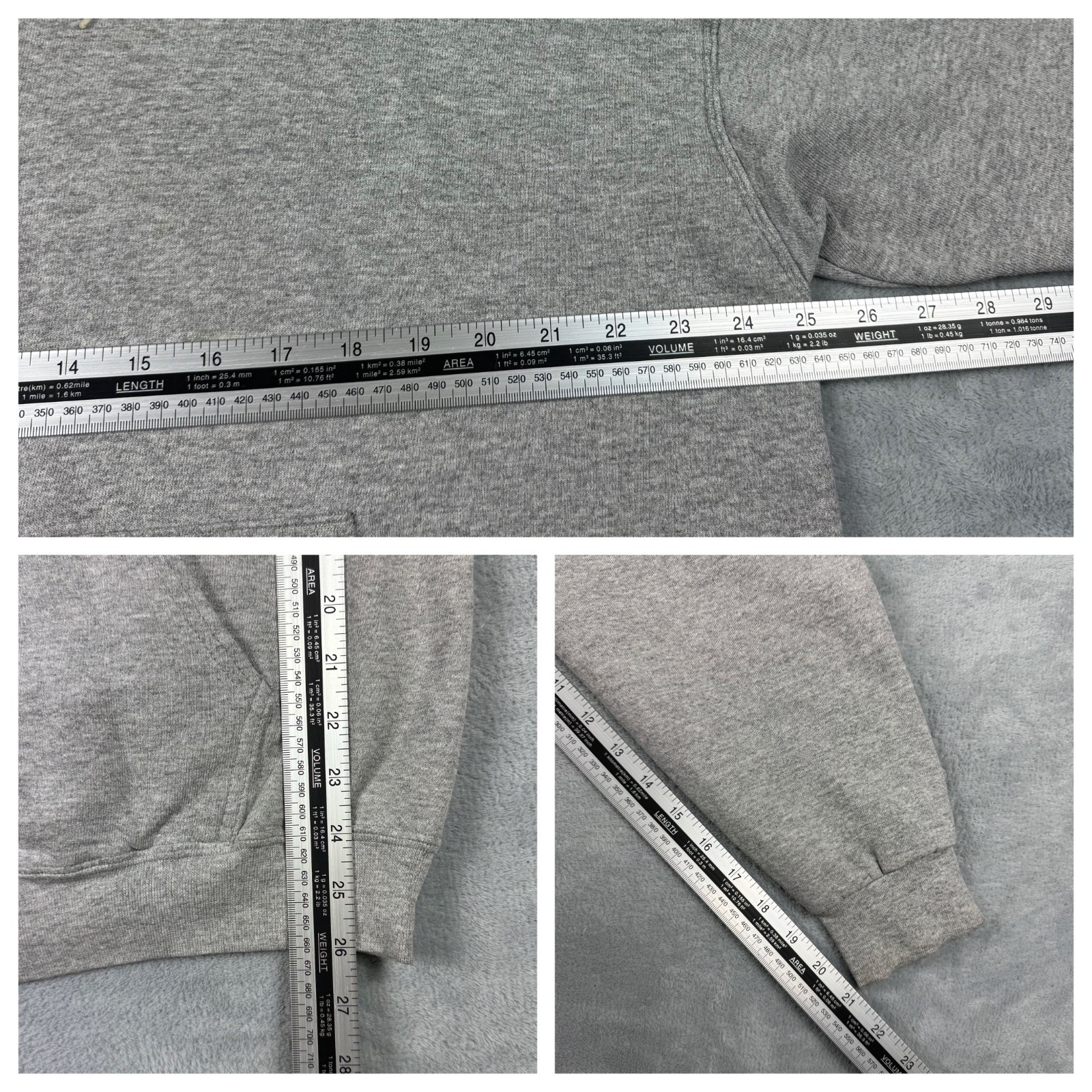 Vintage Nike 90's USA Grey Spellout Mini Swoosh Oversized Large Pullover Hoodie image 6