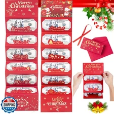 2PCS Christmas Cash Gift Envelopes,Christmas Money Holders for Ca