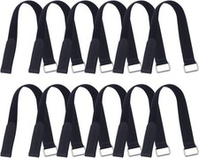 12 Pcs 18x1 Inch Adjustable Hook and Loop Fastening Nylon Strap with Buckle