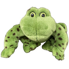 Gund Green Frog Plush Black Polka Dots Stuffed Animal Croak Rattle 9"