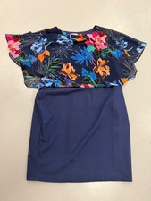 Soon blue floral summer formal dress size UK 20 wedding guest mother bride work