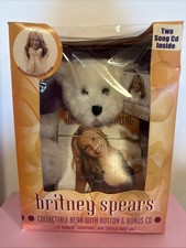 Britney Spears Collectible Bear With Button Bonus CD 2000 Brand New In Box