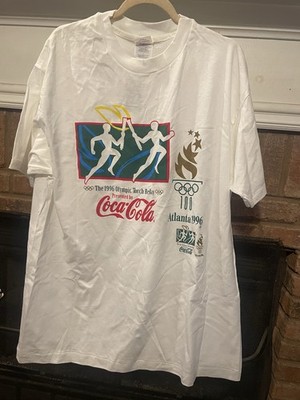 1996 Olympic Torch Relay Coca Cola Atlanta T Shirt Size XL Hanes