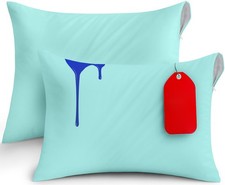 Zippered Pillow Protectors, Waterproof Bed Bug Proof, 20x26, Green