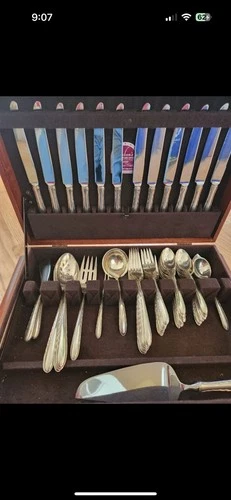 Vintage Towle Silver Flutes Sterling Silver Flatware Set in Naken's Tarnish-Proo