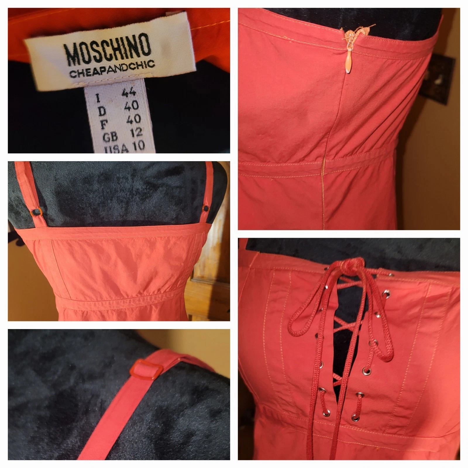 Abito moderno Moschino estivo in cotone economico e chic aggiornato vintage