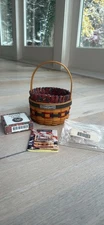 1997 Longaberger Inaugural Basket w/Liner, Protector, Product Booklet, Tie on