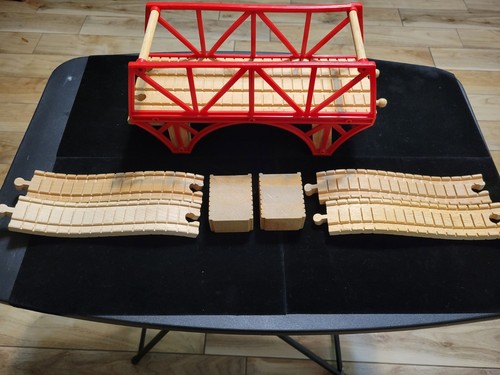 Vintage Thomas Wooden Railway The Double Wide Old Iron Bridge + Track ...