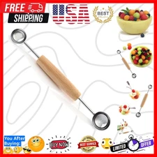 Double Melon Baller w/Wood Handle, 8 In.
