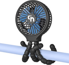Portable Stroller Fan, 10H Ultra-Long Battery Life 3 Speed 360 Rotate, USB Recha