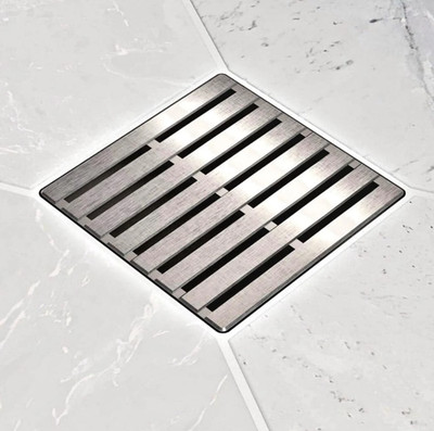 Ebbe America E4811-BN PARALLEL 4'' Unique Square Drain Cover - Brushed Nickel