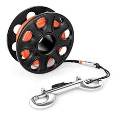 100FT Compact Scuba Diving Reel, Plastic Finger Spool Dive Reel with Stainles...