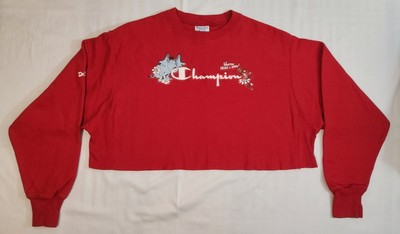 Champion x Dr Seuss Women s Cropped Reverse Weave XL Red Horton Hears A Who
