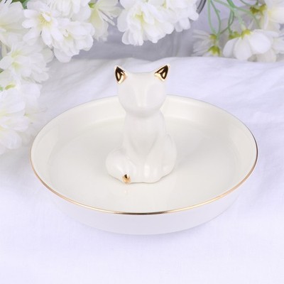 2 Pcs Schmuck Schälchen Keramik Schmucktablett Ring-Display-Halter