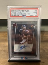 2021 Panini Clearly Donruss - Rated Rookie Justin Fields #53 Red /49 (RC)