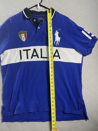 Ralph Lauren Herren Poloshirt Blau XL Italia Italy Rugby Custom Fit #15 - Bild 12 von 13
