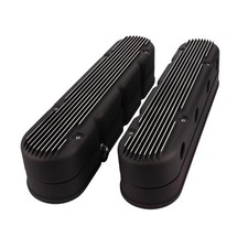Tsp For Gm Ls V8 Black Finned Aluminum 2-piece Valve Covers With Coil Mounts And