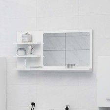 Bathroom Mirror Toilet Mirror Washroom Wall Mirror Engineered Wood vidaXL