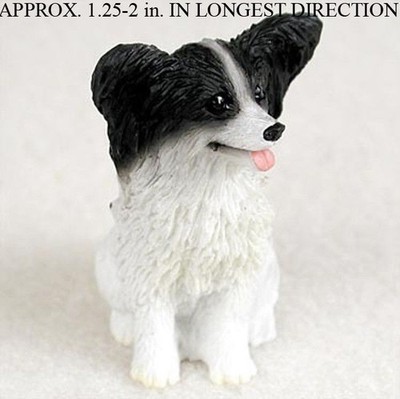 Papillon Mini Hand Painted Figurine Black/White