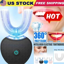 360 Degrees Intelligent Automatic Electric Toothbrush Waterproof U Type Tooth US