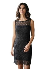 BB Dakota Steve Madden Lace Sheath Dress Womens 4 Black Sleeveless Open Back