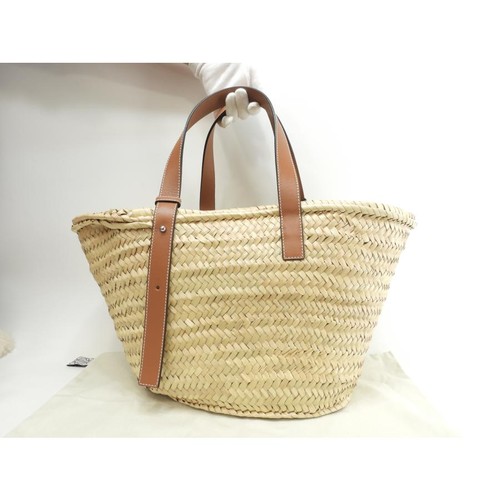 Loewe Basket Medium Paula Ibiza Japan Limited Smiley Tote Bag Beige Women's