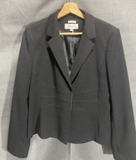 Calvin Klein Women  s Black Stretch Blazer, Lined, Snap Closure Size 10