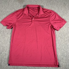 Johnnie-O Polo Shirt Mens Large Pink Blue Stripe Performance Golf Casual