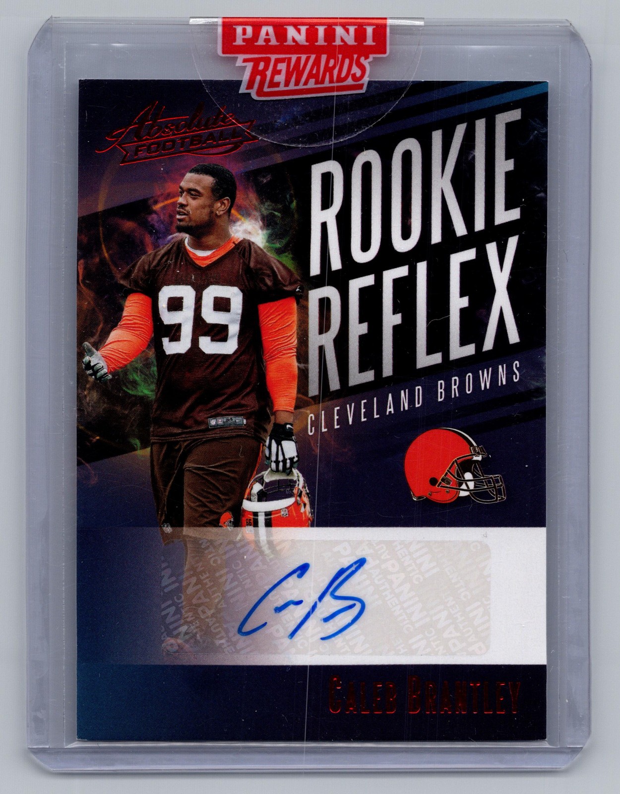2017 Panini Absolute #RR-CB Caleb Brantley Rookie Reflex Signatures Blue Auto