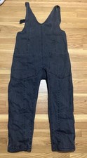 We The Free High Roller Jumpsuit XS Black Denim Ankle Overalls Free People