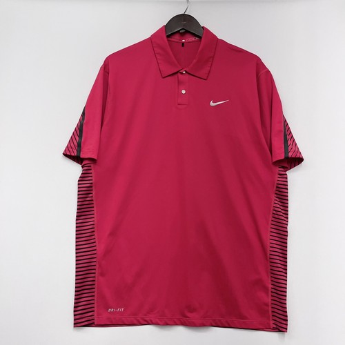 Nike Tiger Woods Men's Golf Polo Shirt Dri Fit Red Geometric Polyester/Spandex L - Picture 7 of 12