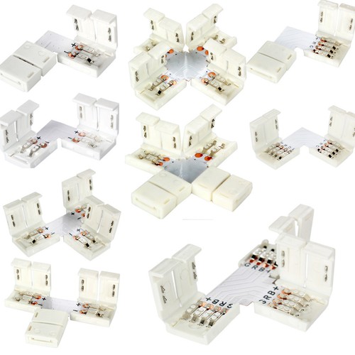 LED Strip Light Wire Connector Adapter Cable Clip PCB 3528 5050 Single Color/RGB - Picture 2 of 33